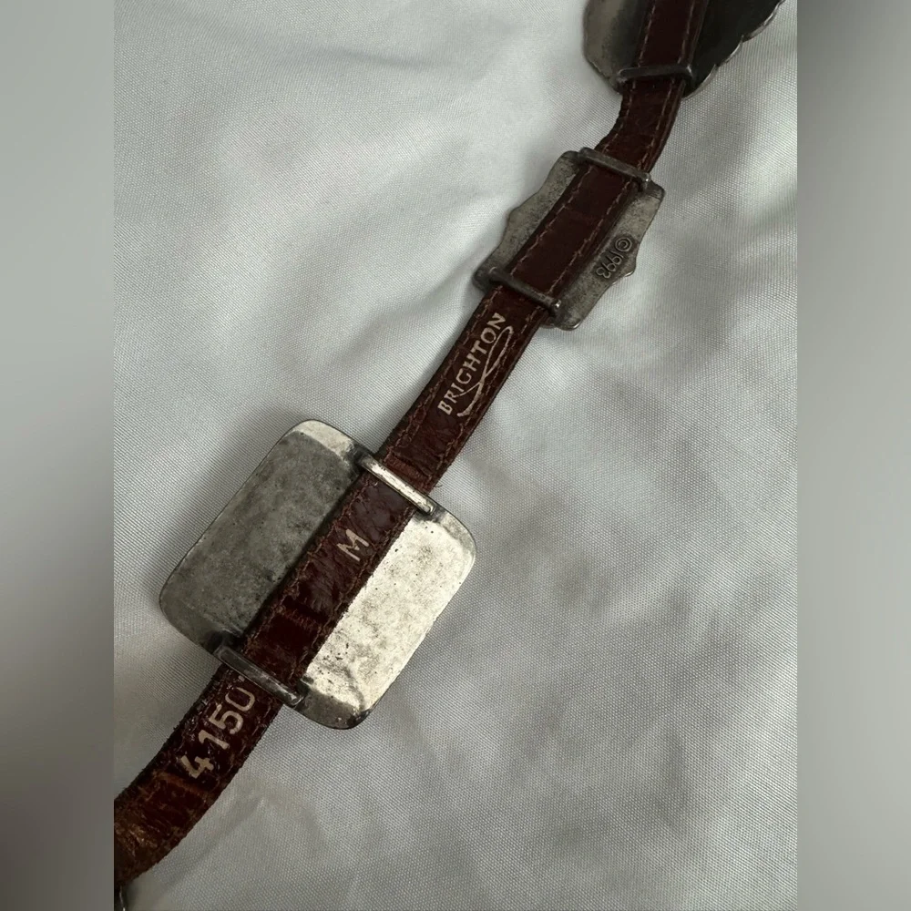 Brighton 1993 4150 Leather Medallion Concho Women’s Belt Size Medium - Picture 7 of 10